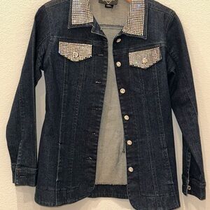 Navy Jean Jacket with Sparkling Details